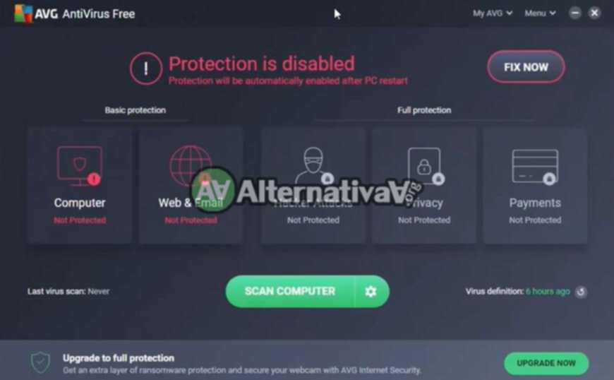 Alternativa a Kaspersky AntiVirus -> AVG free Antivirus