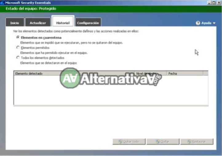 Alternativa a Kaspersky AntiVirus -> Microsoft Security Essentials